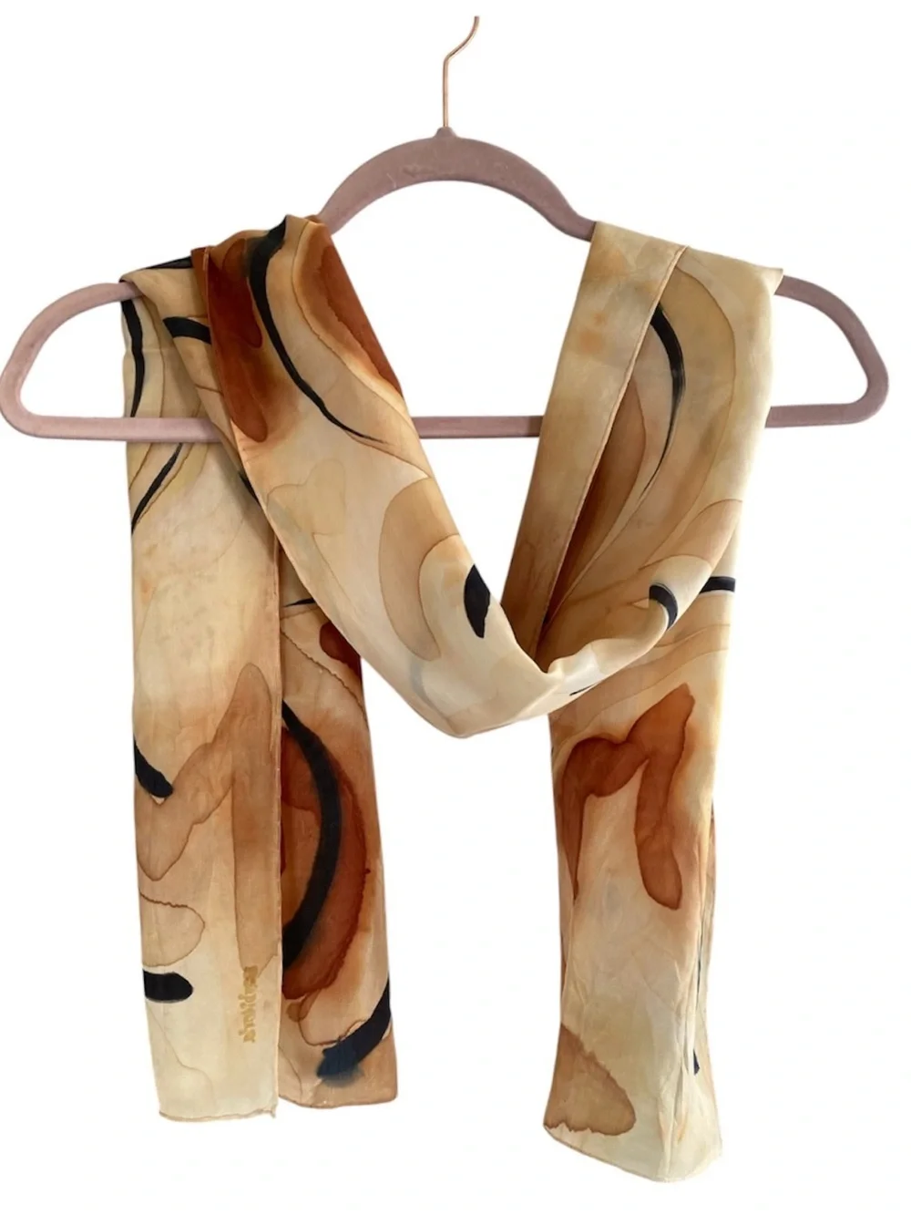 BARB MARLA Hand Painted Original Design Watercolor Abstract Silk Scarf